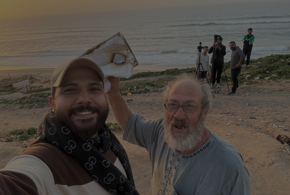 The director with actor Hatem Abu Riash
